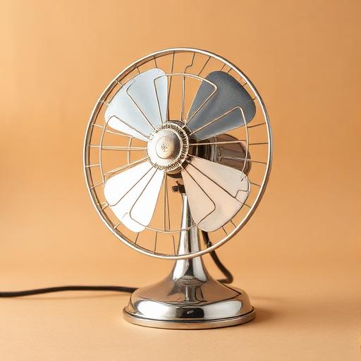 1960s Terracotta Chrome Desk Fan