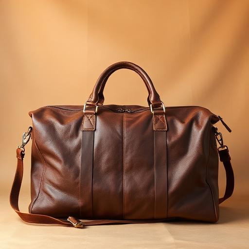 Mid-Century Tan Leather Weekender Bag
