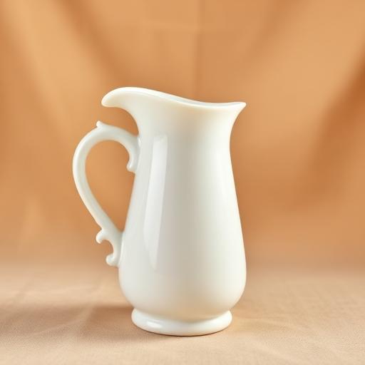 1980s Tan Milk Glass Pitcher